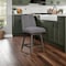 Armen Living Amalie Swivel Counter Stool in Gray Oak Wood Finish with Gray Boucle Fabric 840254332010 - alternate 9